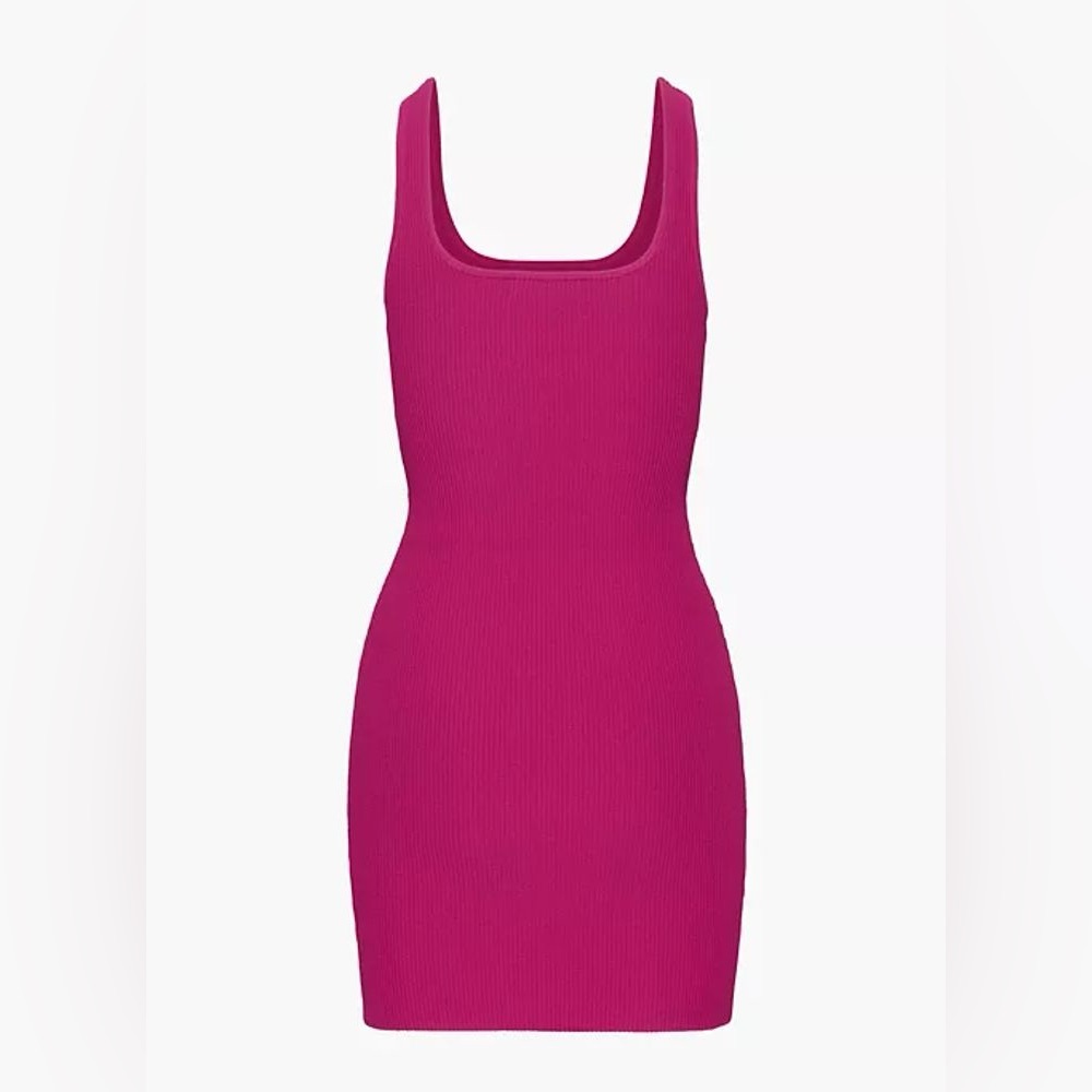 Aritzia Babaton Scuplt Knit Square-neck Mini Dress Eros PINK. Size 2XS. NWOT